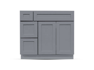36 Charcoal Shaker Drawers Left