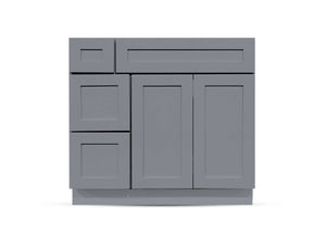 36 Charcoal Shaker Drawers Right
