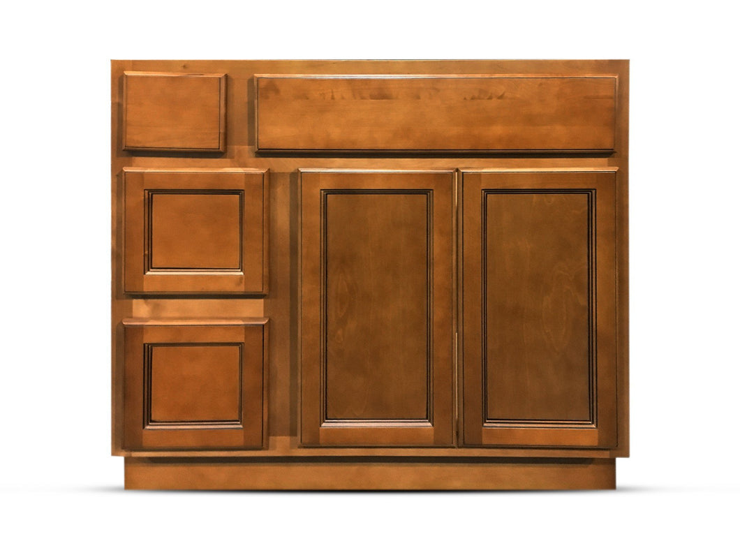 36 Inch Bathroom Cabinet Vanity Flat Panel Ginger Right Drawers