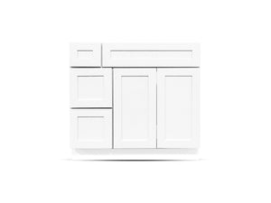 36 Colonial Shaker White Drawers Right