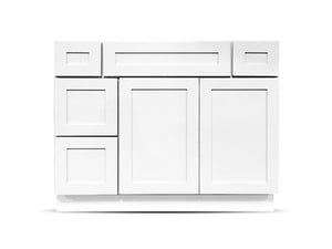 42 Colonial Shaker White Drawers Right