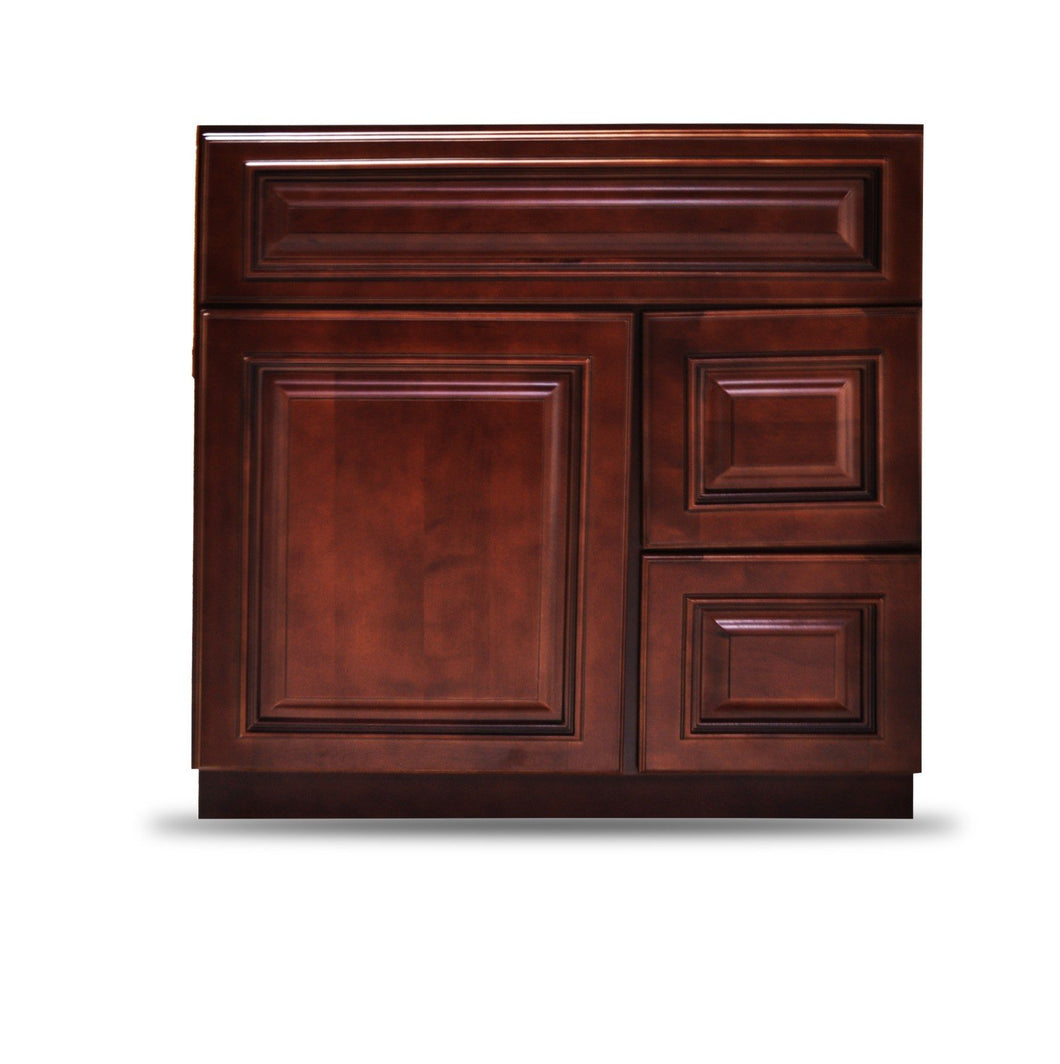 30 Inch Bathroom Cabinet Vanity Cherry Right Drawers