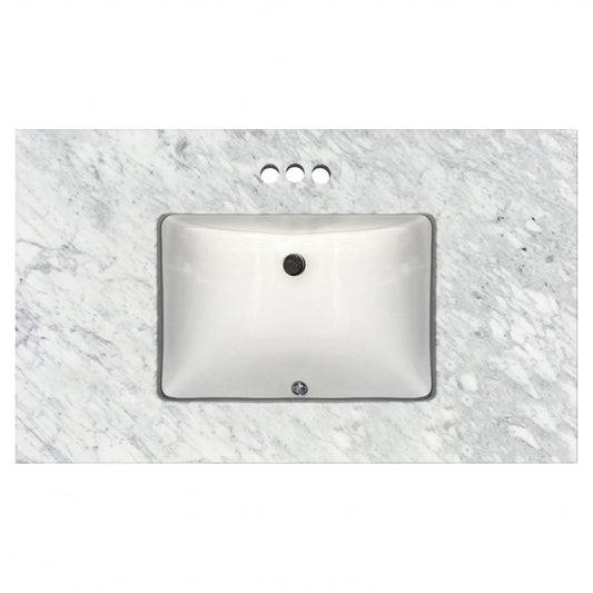 Encimera de tocador prefabricada de 37" de ancho X 22" de profundidad Bianca Carrera 2cm 4669