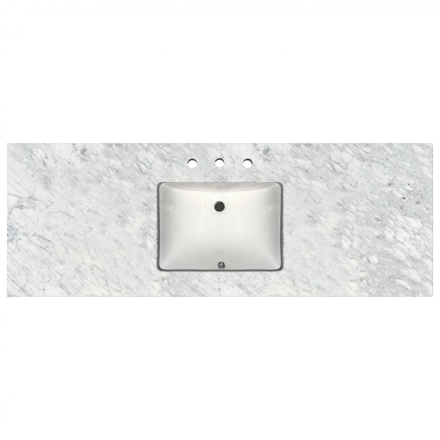 Encimera prefabricada de 61" de ancho para lavabo individual x 22" de profundidad Bianca Carrera 2cm 4671