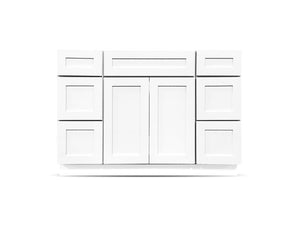 48 Colonial Shaker White Drawers Left/Right