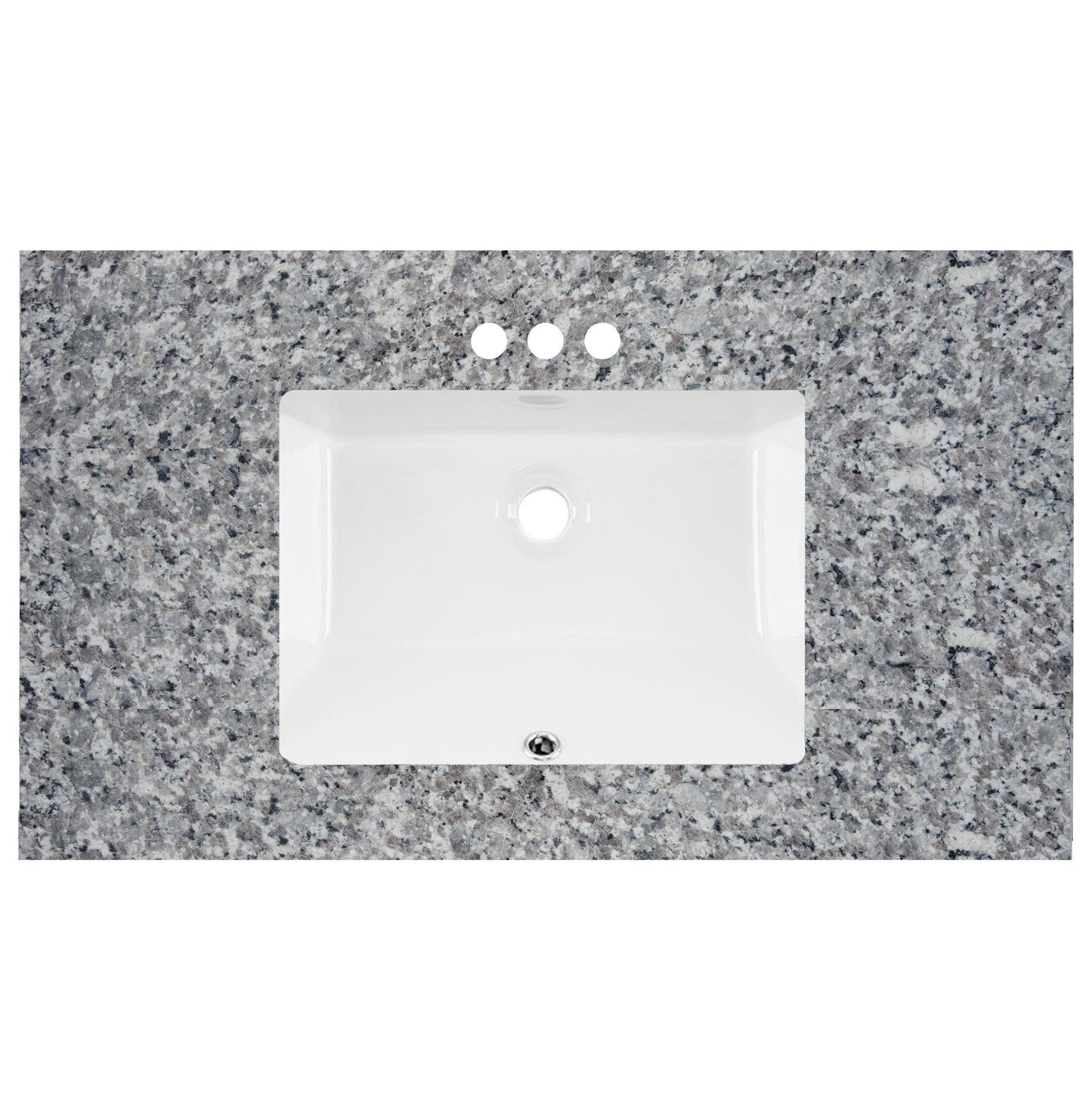37" Ancho X 22" Profundidad Encimera de tocador prefabricada Gris Cisne 2cm 5695