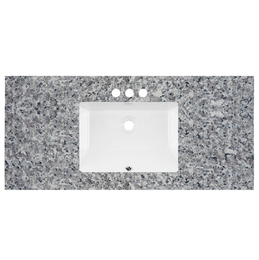 Encimera de tocador prefabricada de 43" de ancho x 22" de profundidad, color gris cisne, 2 cm, 5698