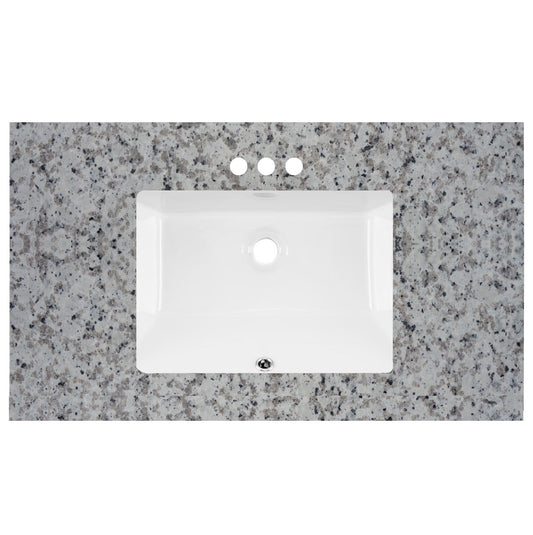 Encimera para tocador prefabricada Barala White de 37" de ancho x 22" de profundidad x 2 cm 5704