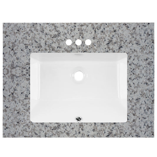 Cubierta de tocador prefabricada de 31" de ancho x 22" de profundidad Barala White 2cm 5705