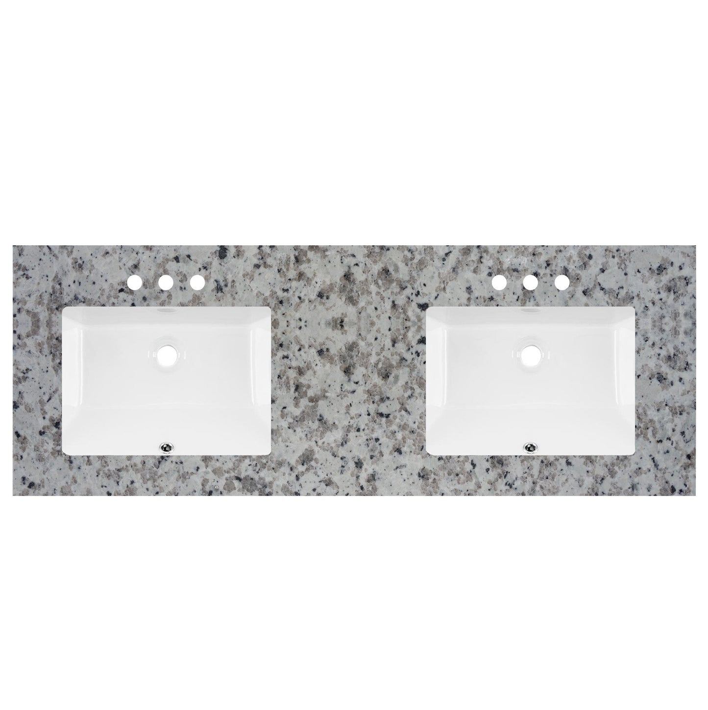 Tocador prefabricado de 61" de ancho x 22" de profundidad, blanco Barala, doble lavabo, 2 cm 5708