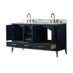 60 Inch Wide Double Sink 1831 Blue