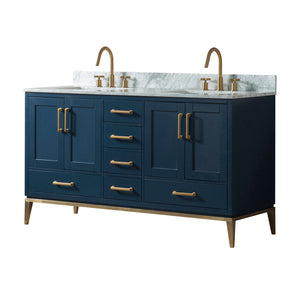 60 Inch Wide Double Sink 1831 Blue