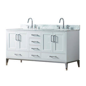 72 Inch Wide Double Sink 1831 White