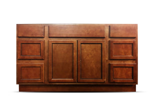 60 Inch Bathroom Cabinet Vanity Flat Panel Ginger Two Sides Drawers