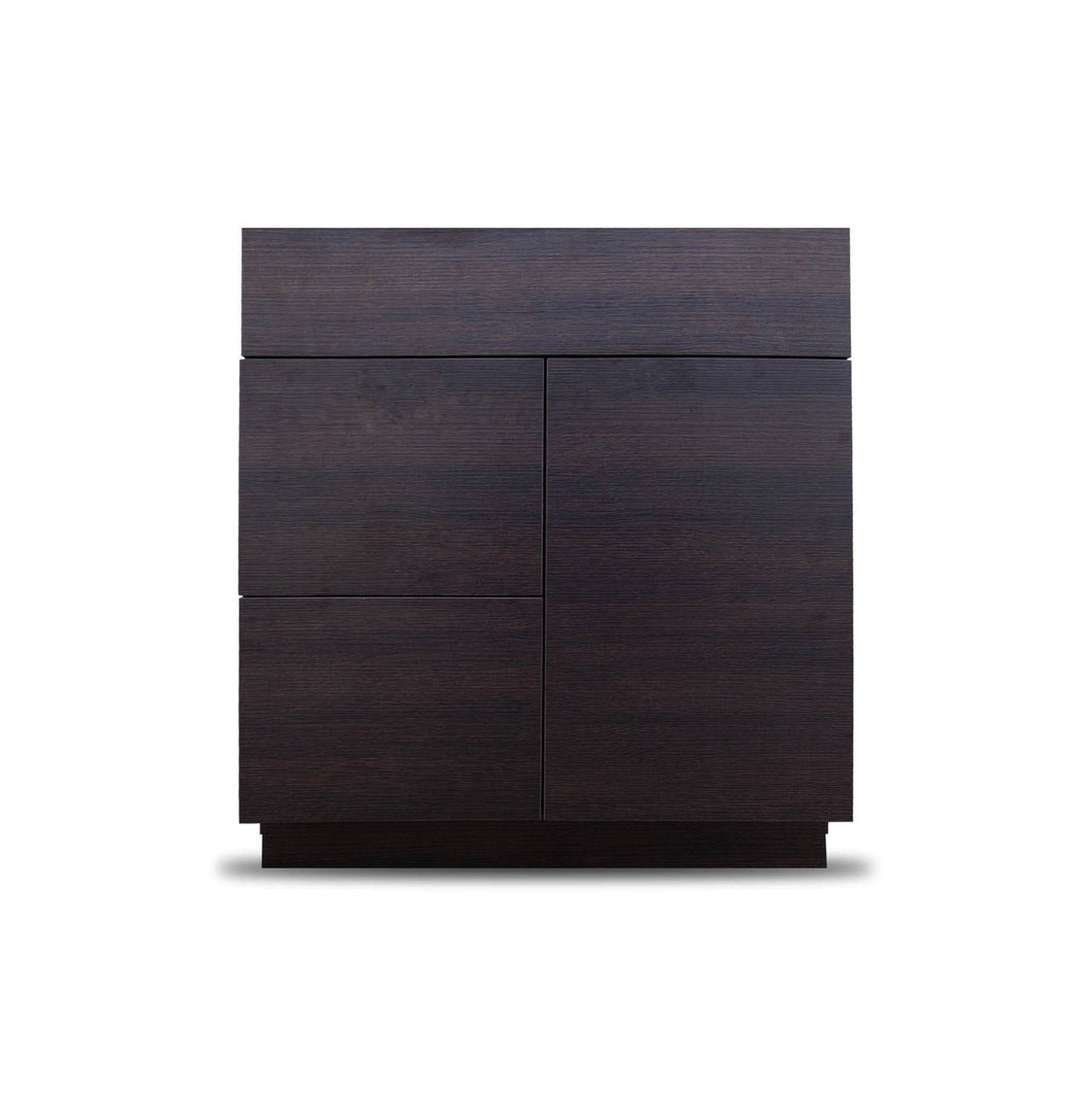 30 Inch Bathroom Cabinet Vanity African Wenge  Right  Drawers