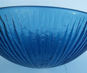 Round Tempered Glass Vessel Sink (Blue) Raindrop