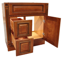Load image into Gallery viewer, 32.5&quot; High - Old Height Vanity - VA4-Fluted Heritage Caramel-V3021DH Left