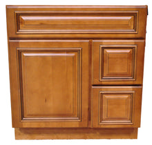Load image into Gallery viewer, 30 Inch Bathroom Cabinet Vanity Heritage Caramel Right Drawers