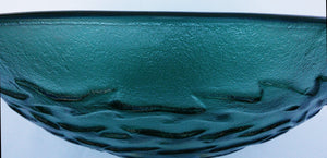 Round Tempered Artistic Waves Glass Vessel Sink (Green)