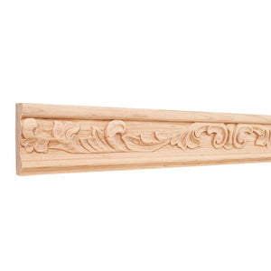 3" x 1" Hand Carved Frieze Moulding - Cherry
