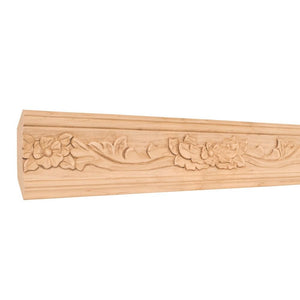 3-1/4" x 7/8" Hand Carved Crown Moulding - Cherry