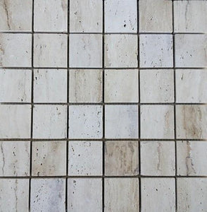 2" x 2" Polished Patara Honed Travertine Mosaic Tile - MO1063