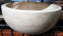 Load image into Gallery viewer, Round, Polished Travertine Vessel Sink - Ivory
