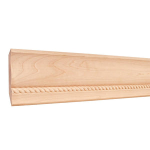 4-1/4" x 7/8" Crown Moulding with 1/2" Rope - Alder
