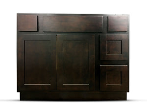 42 Inch Bathroom Cabinet Vanity Shaker Espresso Left Drawers