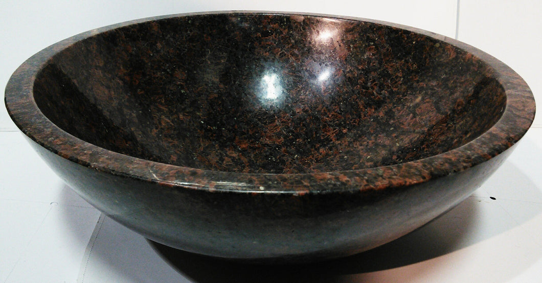 Tan (England) Brown Granite Round Vessel Sink